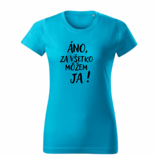 Vtipné tričko Áno Veľkosť: L, Farba: Svetlomodrá