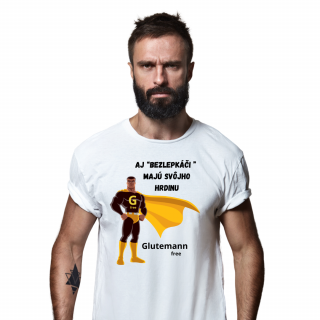 Vtipné tričko Glutemann free Veľkosť: 122, Farba: Biela