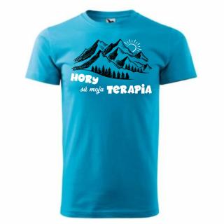 Vtipné tričko Hory terapia p. Veľkosť: 3XL, Farba: Svetlomodrá