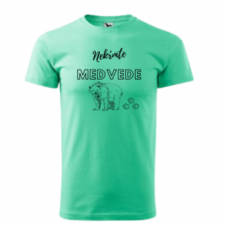 Vtipné tričko medvede p. Veľkosť: S, Farba: mätová