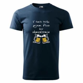 Vtipné tričko pivo sieťka Veľkosť: L, Farba: Tmavomodrá