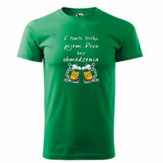 Vtipné tričko pivo sieťka Veľkosť: L, Farba: Zelená