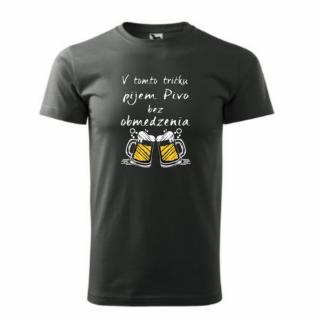 Vtipné tričko pivo sieťka Veľkosť: S, Farba: Šedá