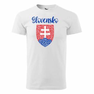 Vtipné tričko Slovensko znak n. Veľkosť: 3XL, Farba: Biela