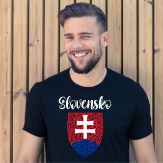 Vtipné tričko Slovensko znak n. Veľkosť: 3XL, Farba: Čierna