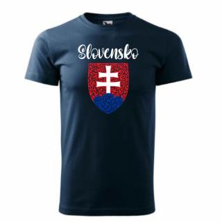 Vtipné tričko Slovensko znak n. Veľkosť: 3XL, Farba: Tmavomodrá