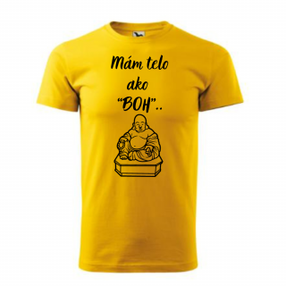 Vtipné tričko telo ako boh Veľkosť: 3XL, Farba: Žltá