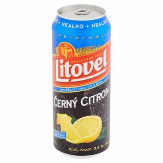 Litovel nealko čierný citrón - plech 0,5l