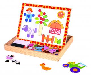 Magnetická tabuľka a puzzle Farma