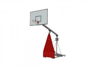 Basketbalová konštrukcia DOR-SPORT, mobilná, sklopná, doska 1800x1050 mm (Mobilná sklopná basketbalová konštrukcia s vysadením 1650 mm a doskou 1800x1050 mm. Konštrukcia je určená pre vnútorné použitie.)