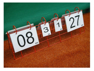 Volejbalové počítadlo DOR-SPORT - ukazovateľ stavu skóre (Prenosný ukazovateľ skóre na volejbal. Pre úsporu miesta možno počítadlo zložiť.)