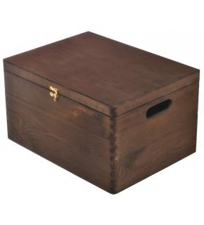 Drevená krabica s vekom 40x30x23cm hnedá
