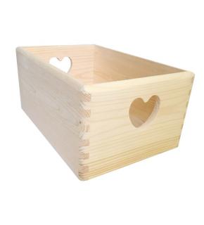 Drevená krabička srdce 30x20x13cm