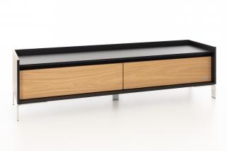 TV Komoda Luxury TopMatt/Dub - strieborné nohy Šírka CM: 140cm