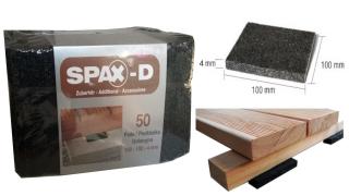 Terasová podložka Spax EPDM, hr.4mm, 100x100 mm; 50ks