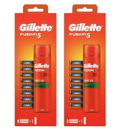 Gillette Fusion 16 ks  + Olivový krém na ruky Zadarmo ! dle kusů: 16 ks náhradních hlavic + 2 gely Fusion ZDARMA