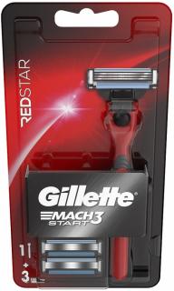 Gillette Mach3 Štart Red + 3 ks hlavíc