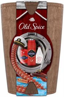 Old Spice Captain Barel Voda po holení 100 ml + deostick 50 ml + sprchový gél a šampón 2 v 1 250 ml darčeková sada drevený barel