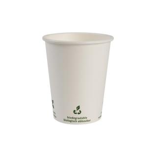 Papierový pohár biely s eko ikonou 300 ml 50 ks - 1000ks/kartón