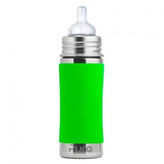 Pura® nerezová dojčenská fľaša 325ml zelená
