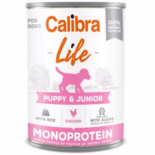 CALIBRA Life konzerva Puppy&Junior Chicken&rice pre šteňatá 400 g