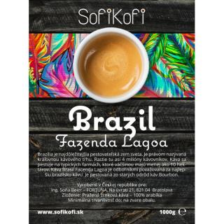 káva zrnková SofiKofi Brazil Fazenda Lagoa 100% Arabika, Výber gramáže kávy 1000g