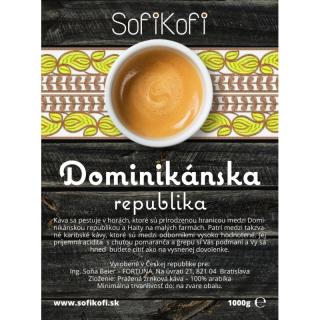 káva zrnková SofiKofi Dominikánska republika 100% Arabika, Výber gramáže kávy 1000g