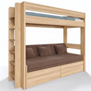 Poschodová posteľ s rozkladacou posteľou