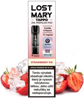 Cartridge LOST MARY TAPPO Pods 1Pack Strawberry Ice 17mg (Jednoduchá, ale přesto dokonalá. Taková je jahoda, která je opatřená pořádnou dávkou coolady.)