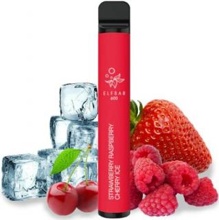 Elektronická cigareta Elf Bar 600 Strawberry Raspberry Cherry Ice 20mg (Osvěžující kombinace jahod, malin a třešní s ledovou dochutí)