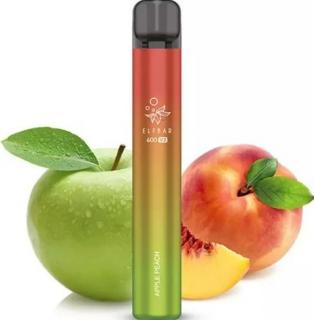 Elektronická cigareta Elf Bar 600 V2 Apple Peach 20mg (Vyvážený mix sladké broskve a jemně kyselého zeleného jablka)