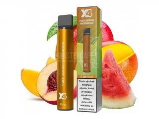 Jednorázová cigareta X4 Bar - 20mg - Peach Mango Watermelon (Broskev, Mango, Meloun)