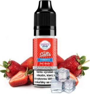 Liquid Dinner Lady Nic SALT Strawberry Ice 10ml - 20mg (Příchuť stará jako vape samotný - lahodná chuť ledově vychlazené jahody)