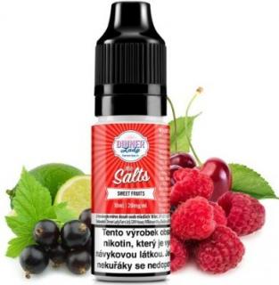 Liquid Dinner Lady Nic SALT Sweet Fruits 10ml - 20mg (Svěží mix čerstvého ovoce v čele s malinami, černým rybízem a nádechem třešní a limet s dávkou coolady)