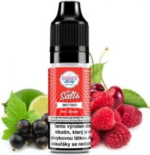 Liquid Dinner Lady Nic SALT Sweet Fruits Ice 10ml - 20mg (Svěží mix čerstvého ovoce v čele s malinami, černým rybízem a nádechem třešní a limet s dávkou coolady)