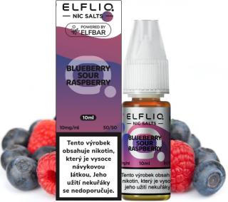 Liquid ELFLIQ Nic SALT Blueberry Sour Raspberry 10ml - 10mg (Klasická příchuť maliny s úžasným kyselým twistem)