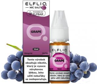 Liquid ELFLIQ Nic SALT Grape 10ml - 10mg (Chuť čerstvých hroznů se sladkokyselou dochutí.)