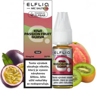 Liquid ELFLIQ Nic SALT Kiwi Passion Fruit Guava 10ml - 10mg (Exotická kombinace lahodného kiwi, nevšední marakuji a guavy)