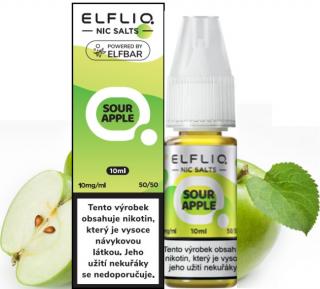 Liquid ELFLIQ Nic SALT Sour Apple 10ml - 10mg (Okouzlující chuť sladkokyselého jablka)