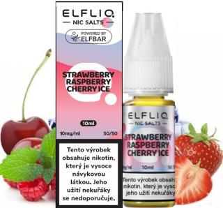 Liquid ELFLIQ Nic SALT Strawberry Raspberry Cherry Ice 10ml - 10mg (Osvěžující kombinace jahod, malin a třešní s ledovou dochutí.)