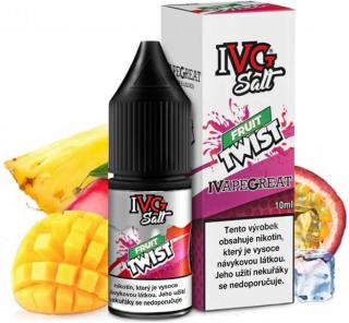 Liquid IVG SALT Fruit Twist 10ml - 10mg (Ovocná příchuť broskve, manga, ananasu a marakuji)