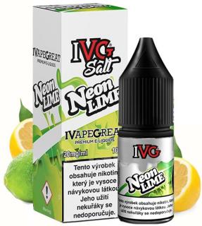 Liquid IVG SALT Neon Lime 10ml - 10mg (Sladkokyselé spojení citronu a limetky s chladivou dochutí)