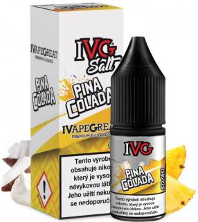 Liquid IVG SALT Pina Colada 10ml - 10mg (Sladká ananasová šťáva s osvěžujícím kokosovým mlékem s kapkou smetany)