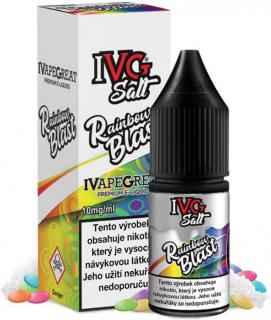 Liquid IVG SALT Rainbow Blast 10ml - 10mg (Milovníci sladkých bonbonů zbystřete, Rainbow Blast jsou sladké ovocné bonbóny s lehkou mentolovou dochutí)