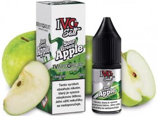Liquid IVG SALT Sour Green Apple 10ml - 10mg (Kyselé zelené jablko s jemnými sladkými tóny na konci)