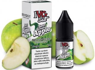 Liquid IVG SALT Sour Green Apple 10ml - 20mg (Kyselé zelené jablko s jemnými sladkými tóny na konci)