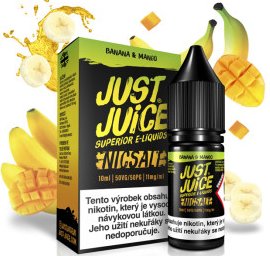 Liquid Just Juice SALT Banana &amp; Mango 10ml - 11mg (Skutečná impozantní chuť banánu a manga)