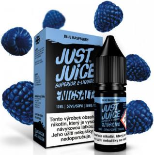 Liquid Just Juice SALT Blue Raspberry 10ml - 11mg (Jedna z nejoblíbenějších ovocných chutí - sladká modrá malina)