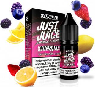 Liquid Just Juice SALT Fusion Berry Burst &amp; Lemonade 10ml - 11mg (Dvě oblíbené příchutě v jednom okouzlujícím mixu. Příchuť Fusion Berry Burst &amp; Lemonade tak propojuje sladkost a jemnost lesních bobulí s nakyslostí a svěžestí citronu a osvěžující 