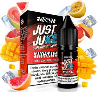 Liquid Just Juice SALT Fusion Mango &amp; Blood Orange On Ice 10ml - 11mg (Šťavnatý červený pomeranč a osvěžující tropické mango s chladivou cooladou v závěru)